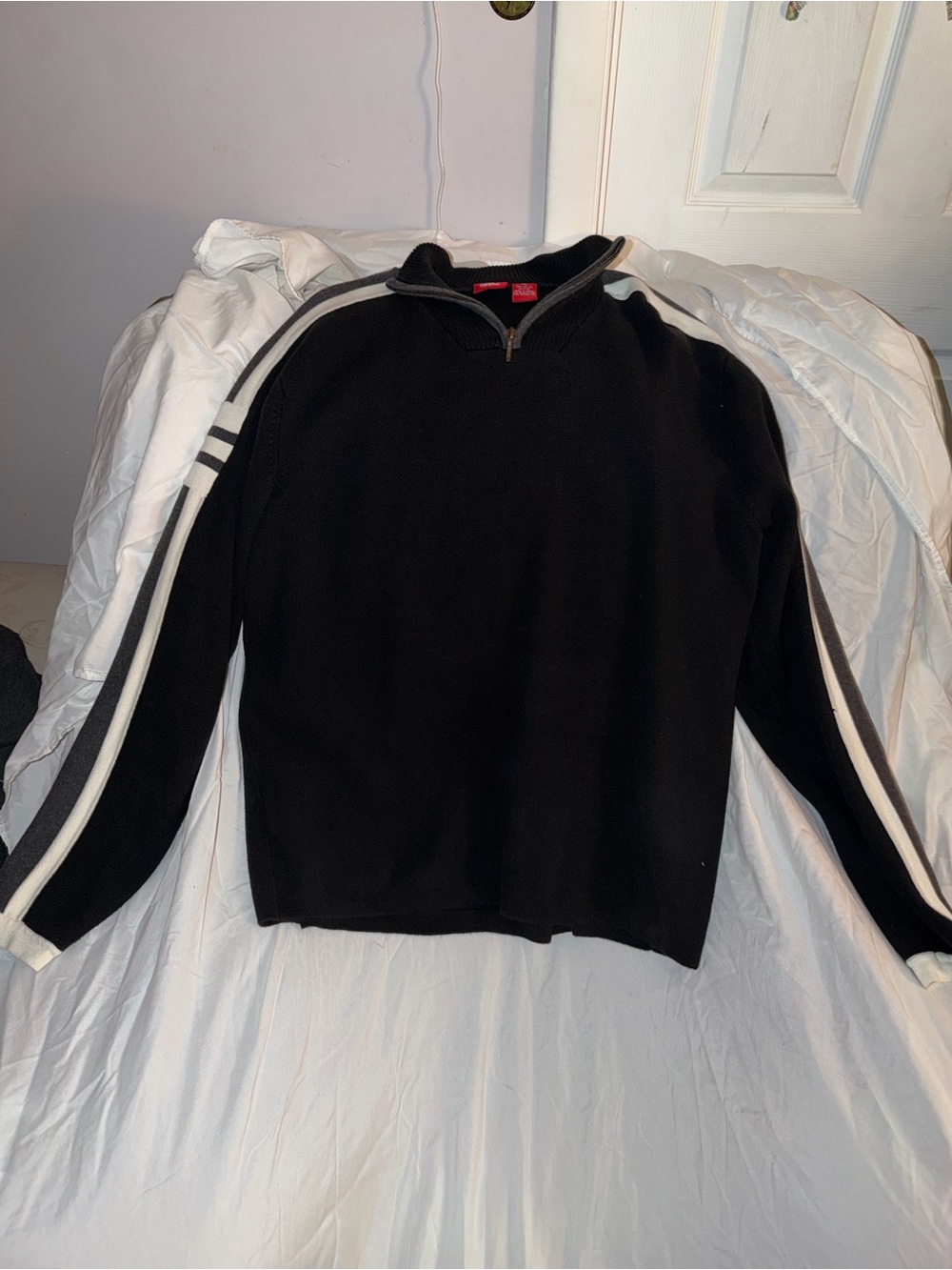 Men's Black Mossimo Quarter-Zip Sweater